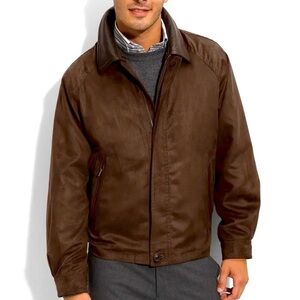 Rainforest Twill Bomber Jacket Leather Collar Men’s Size Medium